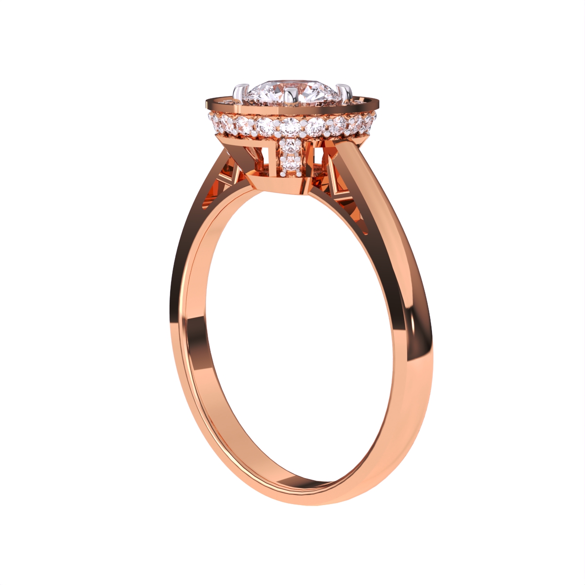 Charming Bezel Set Round Cluster Halo Ring